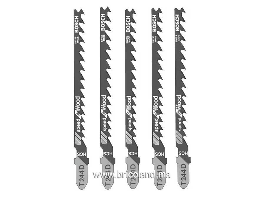 Lame de scie sauteuse pour bois T 244 D HCS 5 pièces - Bosch-3358