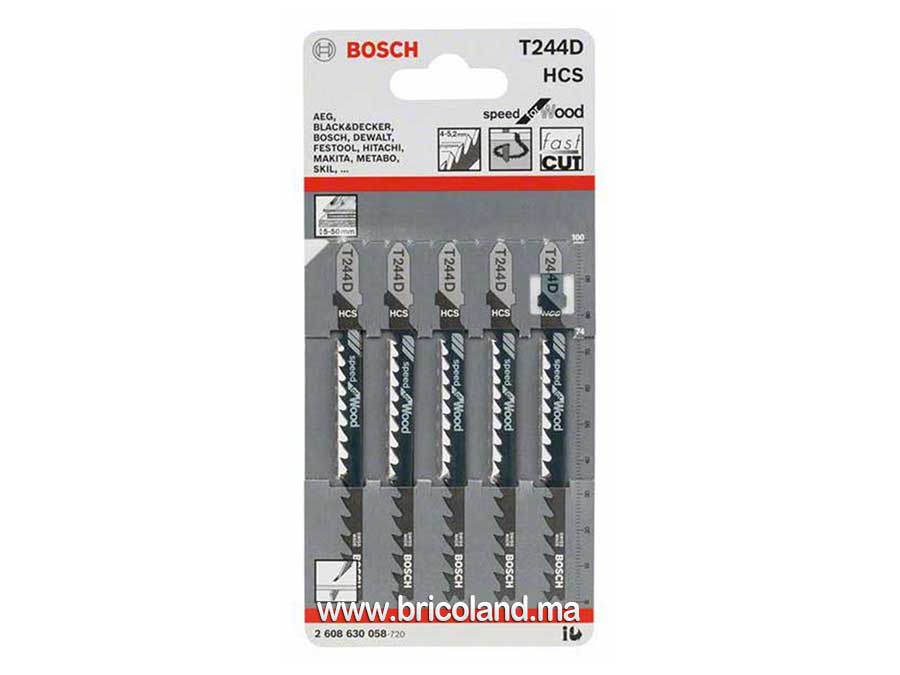 Lame de scie sauteuse pour bois T 244 D HCS 5 pièces - Bosch-0