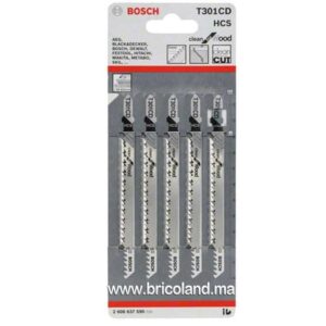 Lame de scie sauteuse pour bois T 301 CD HCS 5 pièces - Bosch-0