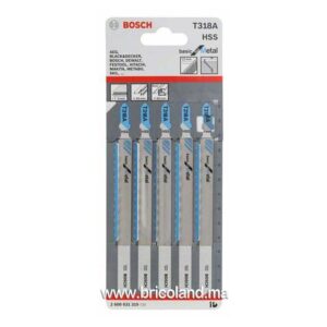 Lame de scie sauteuse pour métal T 318 A HSS - 5 pièces - Bosch-0