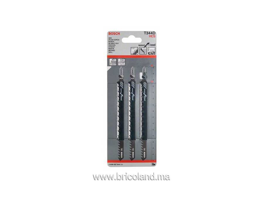 Lame de scie sauteuse pour bois T 344 D HCS 3 pièces - Bosch-0