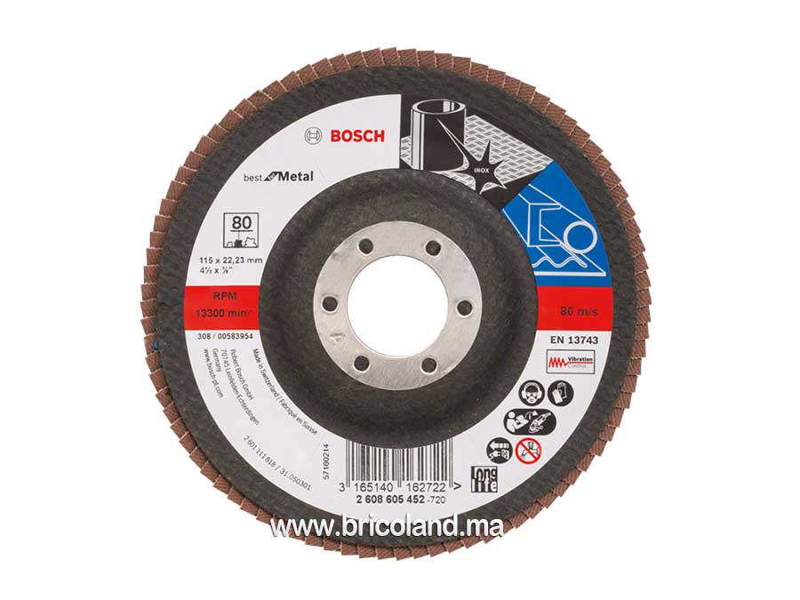 Plateaux à lamelles 115mm 22,23mm 80 Meilleur pour Métal - Bosch-0