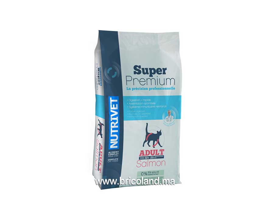 Croquettes pour chat Super Premium Adult Saumon 8Kg - Nutrivet-0