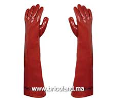 Gant PVC rouge anti-acides 40 CM-thumbnail