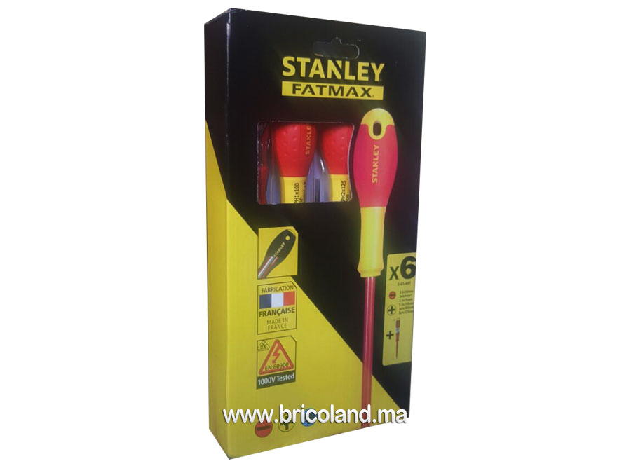 Jeu de 6 tournevis isolés 1000V - STANLEY-4029