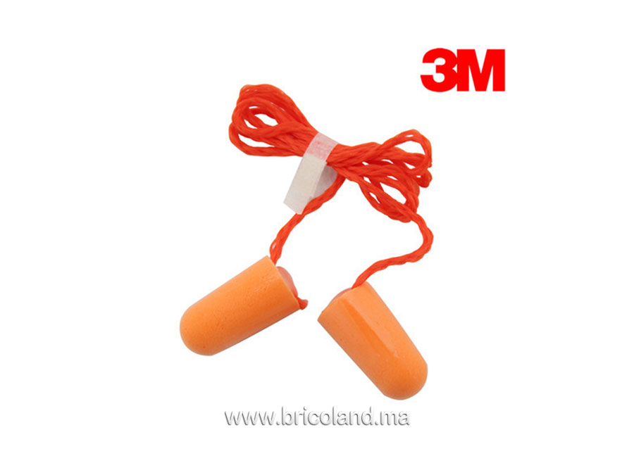Bouchon d'oreille jetable 1 paire avec fil - 3M-0