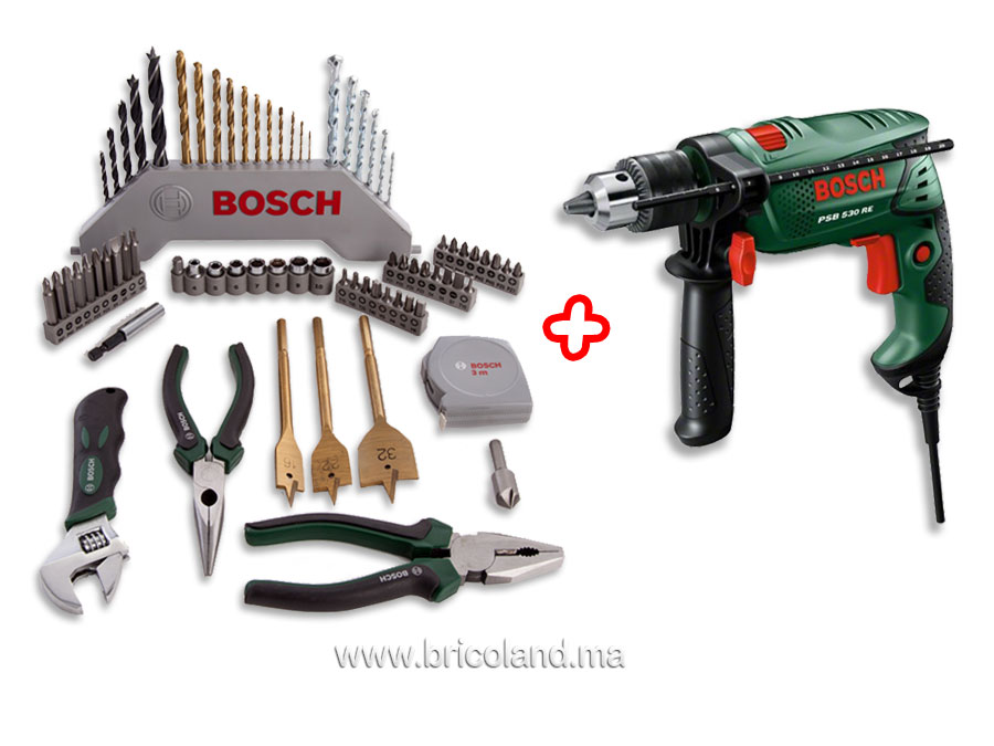 Pack perceuse PSB 530 RE + 73 pièces - Bosch-0