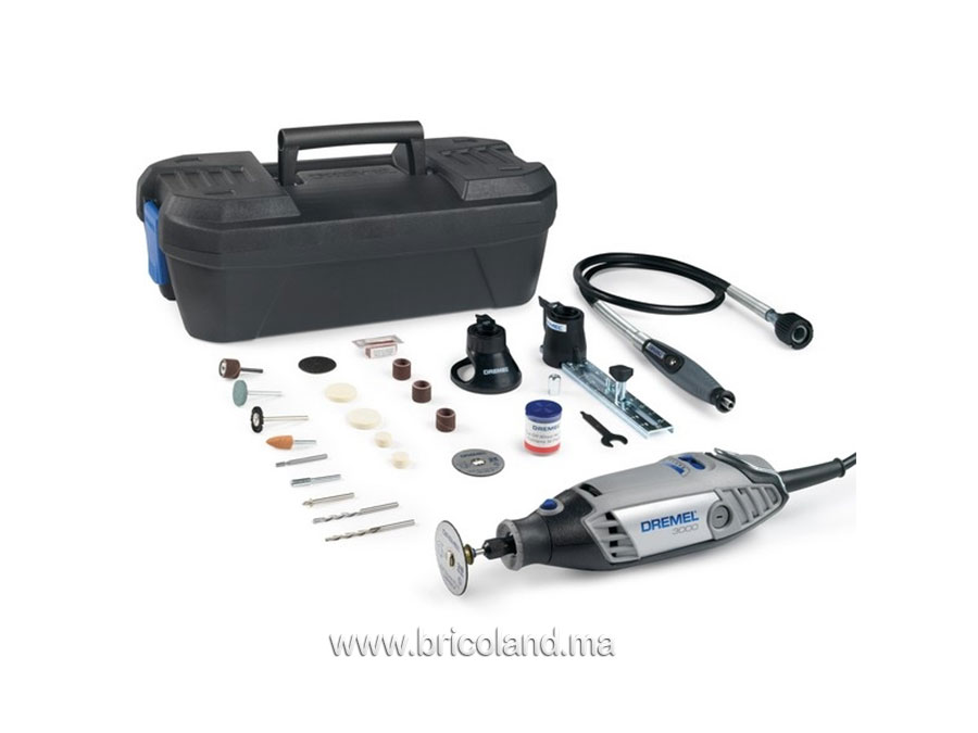 Coffret 3000 4 étoiles : 3 adaptateurs et 55 accessoires - Dremel-0