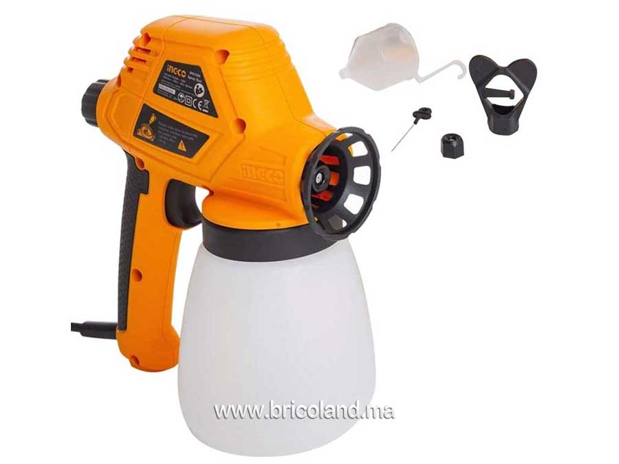 Pack Pistolet à peinture électrique + Kit de 7 pièces pour rouleaux à peinture - INGCO-6885