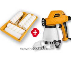 Pack Pistolet à peinture électrique + Kit de 7 pièces pour rouleaux à peinture - INGCO-thumbnail