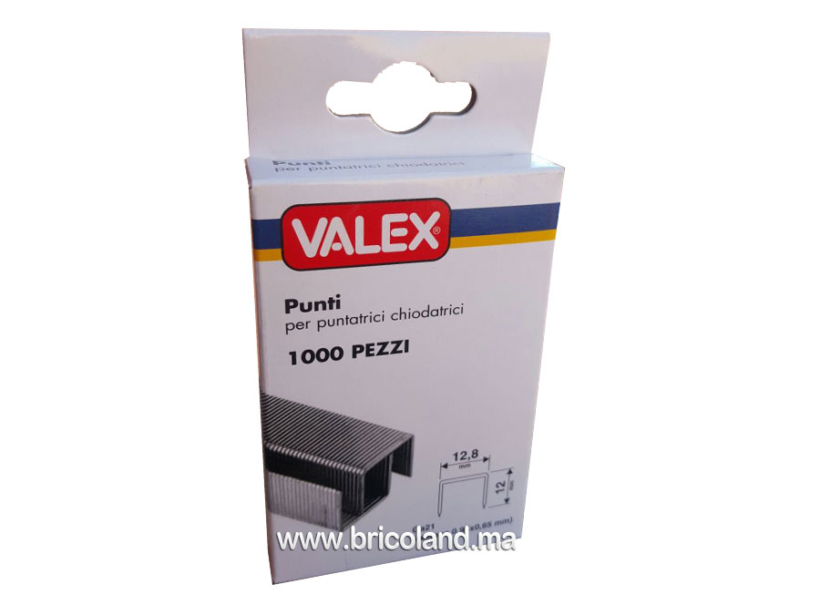 Boite agrafes 12mm 1000 unités pour machine pneumatique - Valex-7006