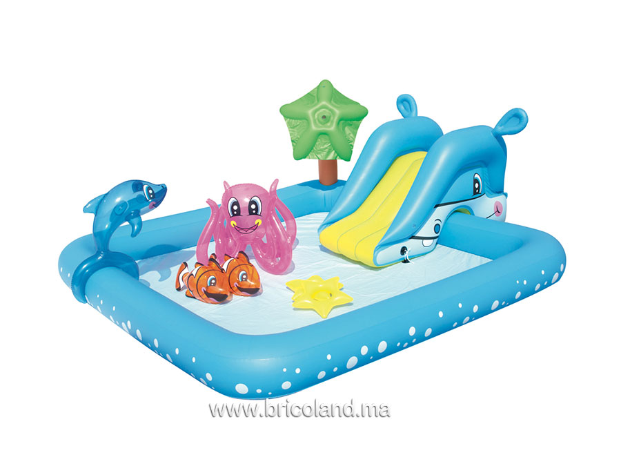 Aire de jeux gonflable aquarium avec toboggan - Bestway-0