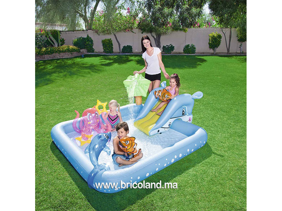 Aire de jeux gonflable aquarium avec toboggan - Bestway-7219