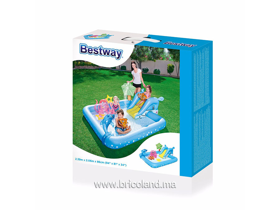 Aire de jeux gonflable aquarium avec toboggan - Bestway-7221