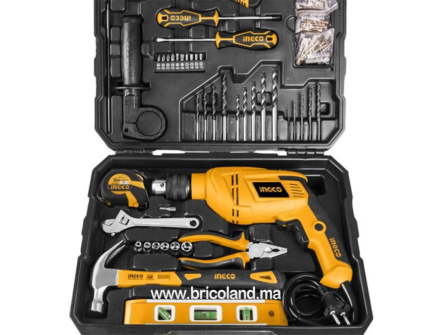 Coffret perceuse 650W + 101 outils et accessoires - INGCO-7312
