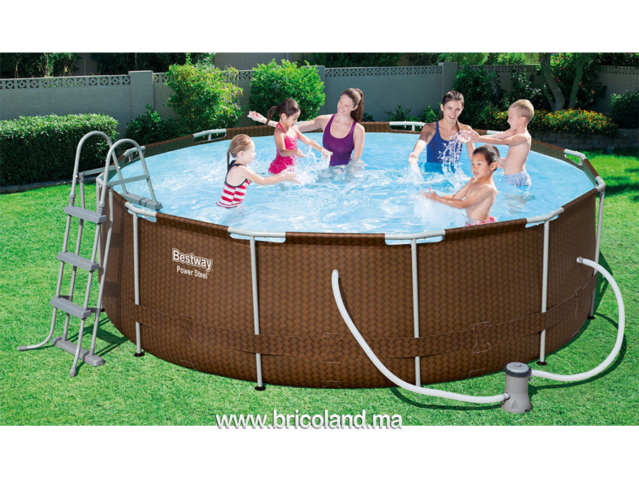 Piscine hors sol tubulaire Power Steel™ Rattan 4.27 x 1.07m - Bestway-7428