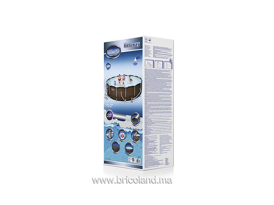 Piscine hors sol tubulaire Power Steel™ Rattan 4.27 x 1.07m - Bestway-7430