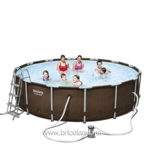 Piscine hors sol tubulaire Power Steel™ Rattan 4.27 x 1.07m - Bestway-0