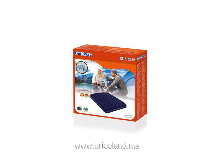 Lit gonflable floqué double 191 x 137 x 22cm - Bestway-7384