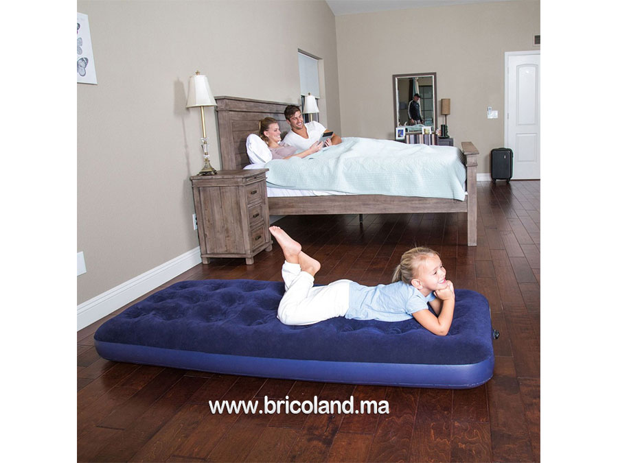 Lit gonflable floqué 1 personne 185 x 76 x 22cm - Bestway-7382