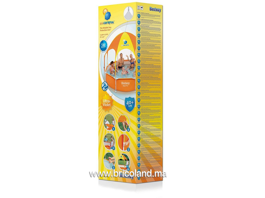 Piscine tubulaire avec auvent Steel Pro 2.44 x 51cm - Bestway-7349