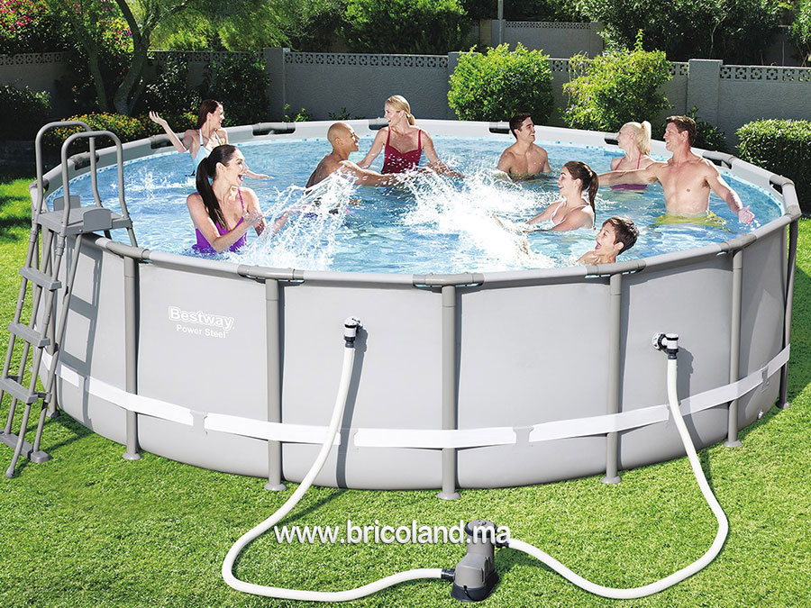 Piscine hors sol tubulaire Power Steel™ 4.88m x 1.22m - Bestway-7415