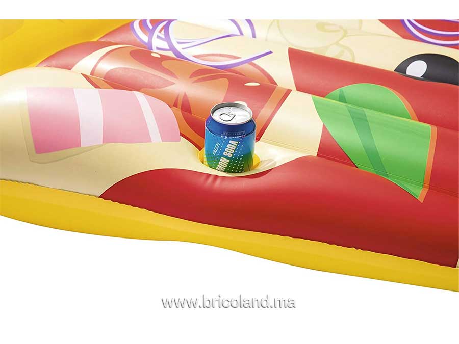 Matelas slice pizza 188 x 130 avec porte gobelet - Bestway-7615
