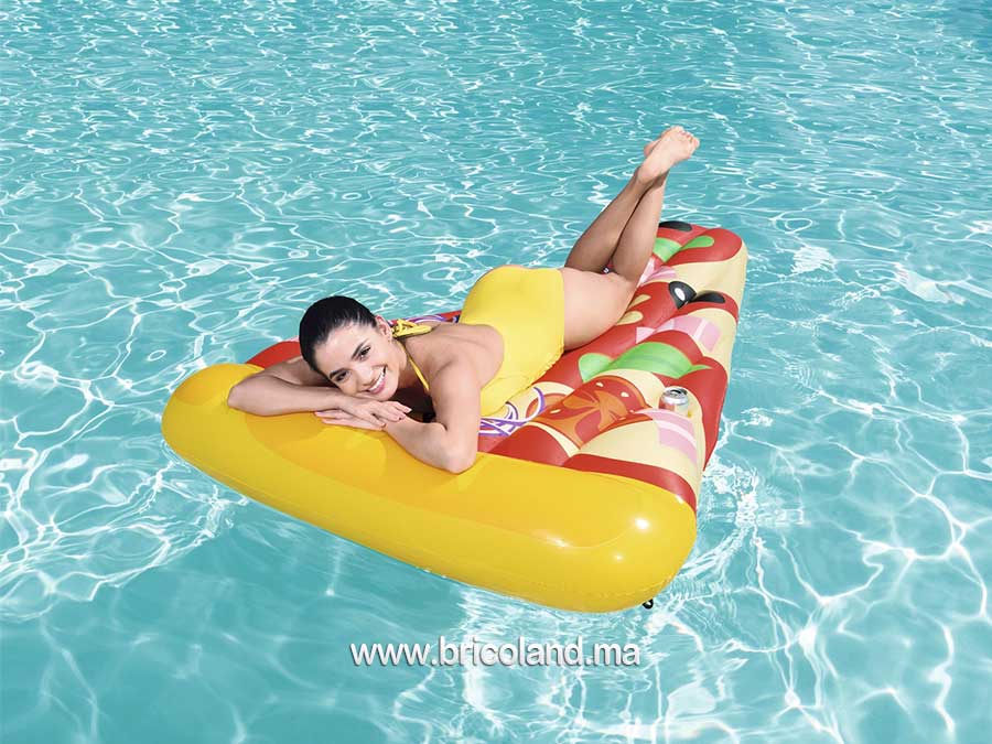 Matelas slice pizza 188 x 130 avec porte gobelet - Bestway-7618