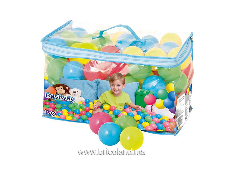 Sac de 100 balles multicouleur en plastique - Bestway-0