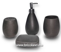Accessoire salle de bain 4 pièces aspect béton moderne -thumbnail