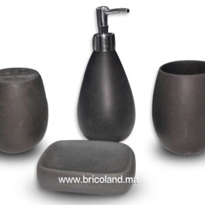Accessoire salle de bain 4 pièces aspect béton moderne -0