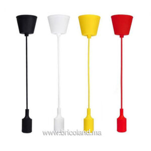 Suspension en plastique tripoli E27 Blanche - Blister-0