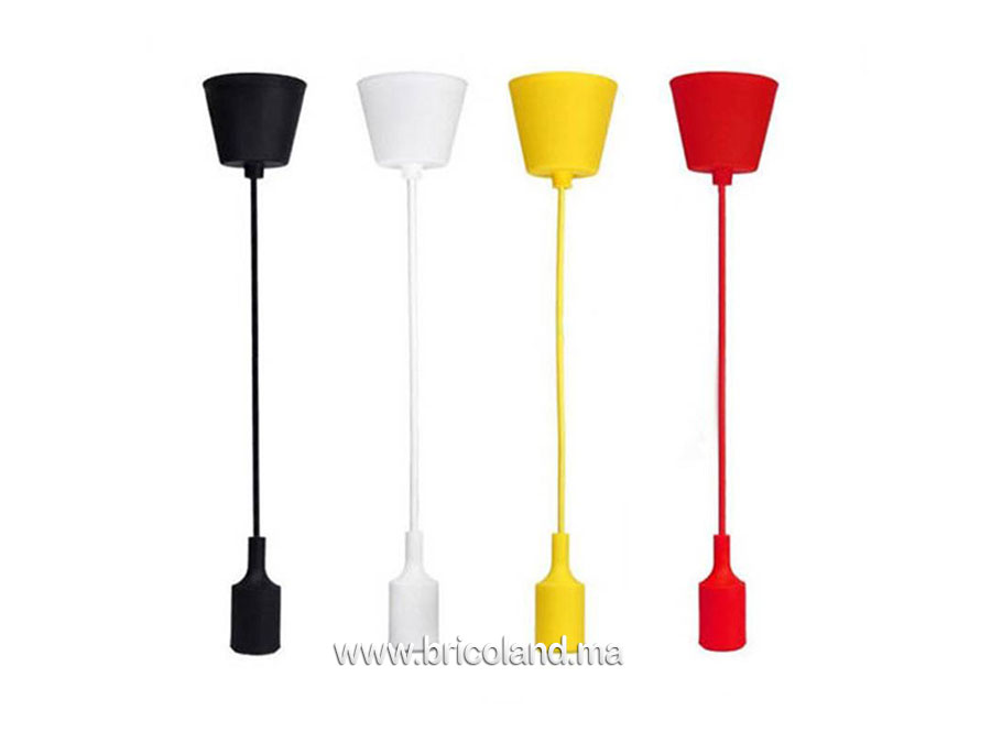 Suspension en plastique tripoli E27 Blanche - Blister-0