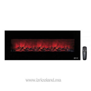 Cheminée électrique murale 1500W 128x55x14cm-0