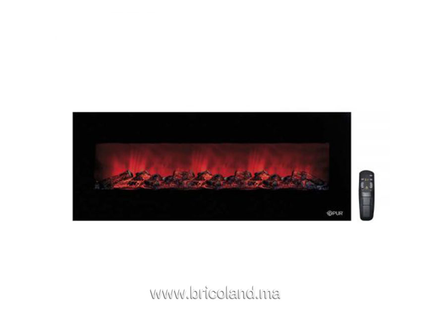 Cheminée électrique murale 1500W 128x55x14cm-0