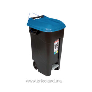 Poubelle à roues 120L avec pédale noir - TAYG-0