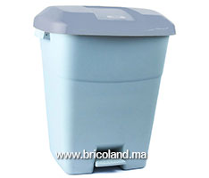 Poubelle en pvc 50L avec pédale gris - TAYG-thumbnail