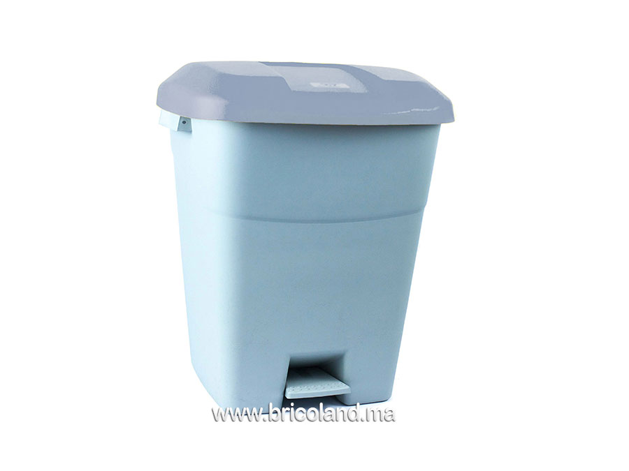 Poubelle en pvc 50L avec pédale gris - TAYG-0