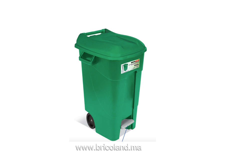 Poubelle de jardin contre UV avec pédale 120L - TAYG-0