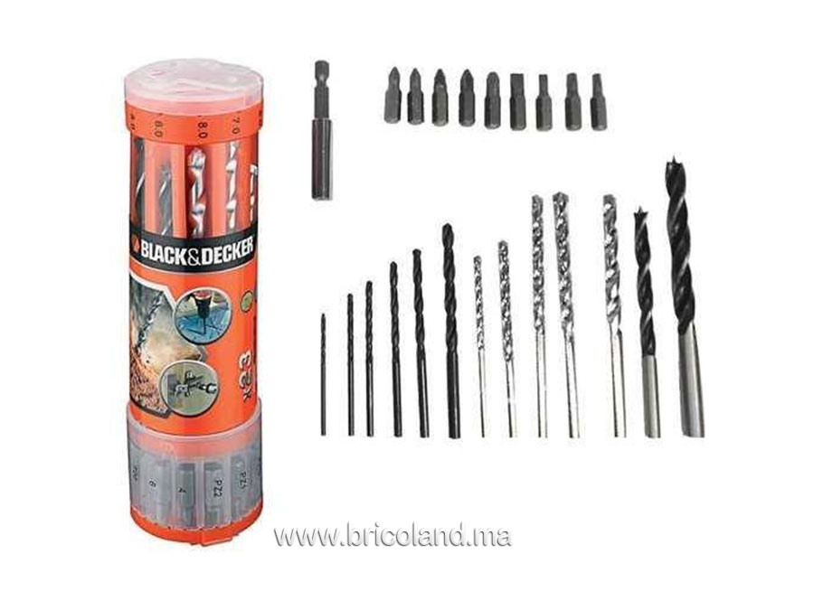 Boite de forets et embouts 23 pièces - BLACK & DECKER-0