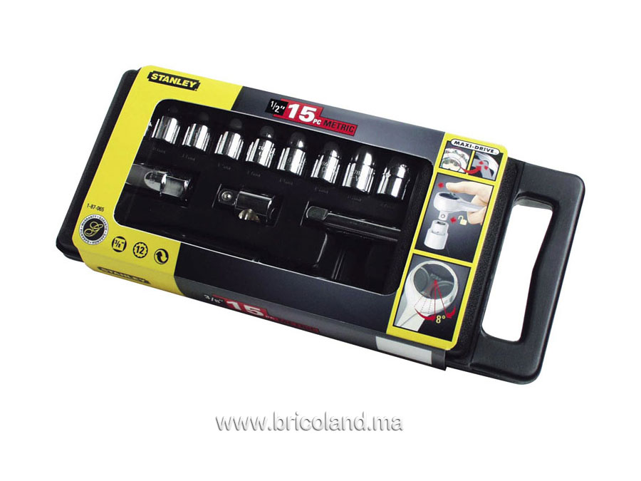 Coffret à douille 1/2" 15 pièces - STANLEY-8996
