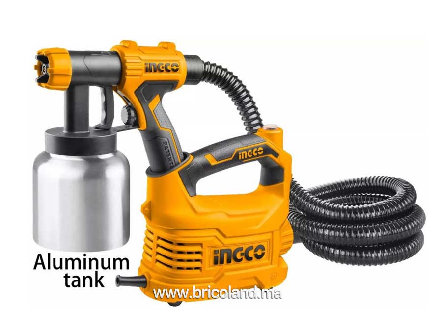 Pistolet à peinture 500W bac en aluminium SPG5008-2 - INGCO-0
