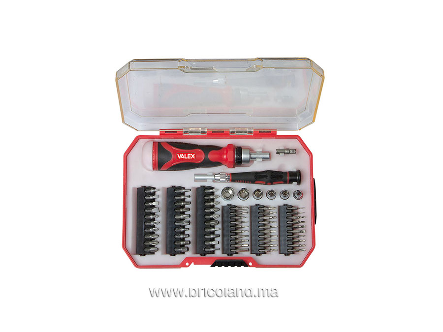 Coffret de douilles et d'embouts de vissage 70 pièces - Valex-0