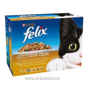 Felix emincés 12x85g aux volailles en gelée pour chat - Purina-0