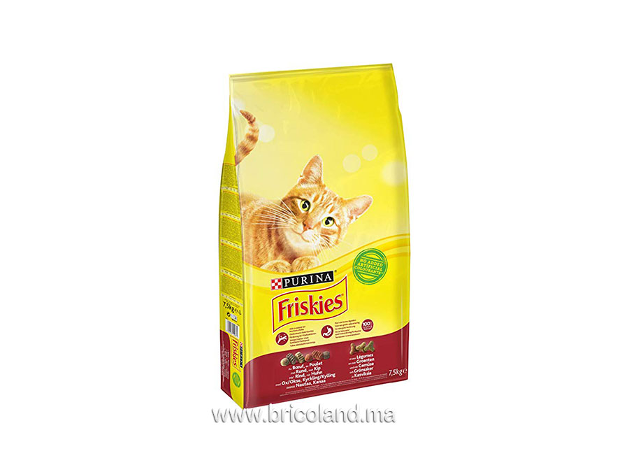 Croquettes pour chat adulte Friskies au bœuf, poulet et légumes 7.5 kg - Purina-0