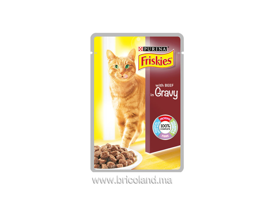 Friskies pour chats adulte bœuf en sauce 100g - Purina-0