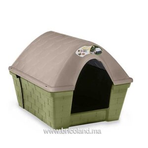 Niche Grande verte en plastique pour chiens -0