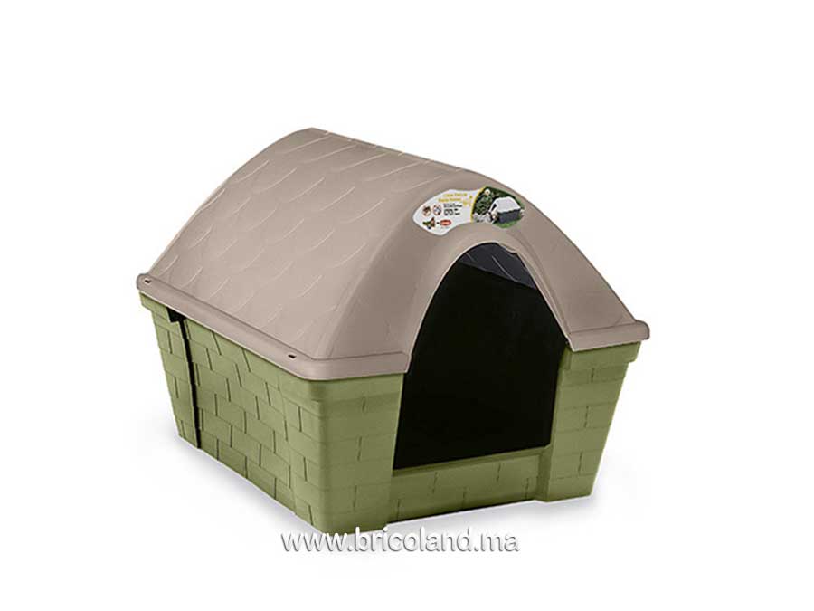 Niche Grande verte en plastique pour chiens -0