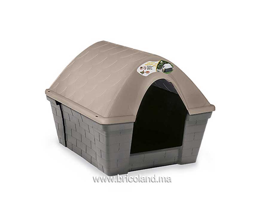 Niche Grande grise en plastique pour chiens 6634-0