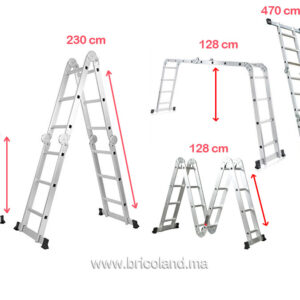 Echelle pliante articulée en aluminium 4x4 -0